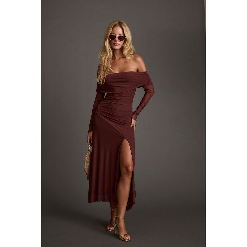 12th Tribe Cairo Merlot Mesh Maxi Dress Size XLXL - Picture 2 of 3